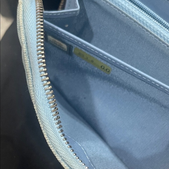 CHANEL Light Blue Denim Quilted Wallet - Picture 7 of 12